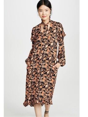 Baum und Pferdgarten Ani Floral Midi Crepe Dress